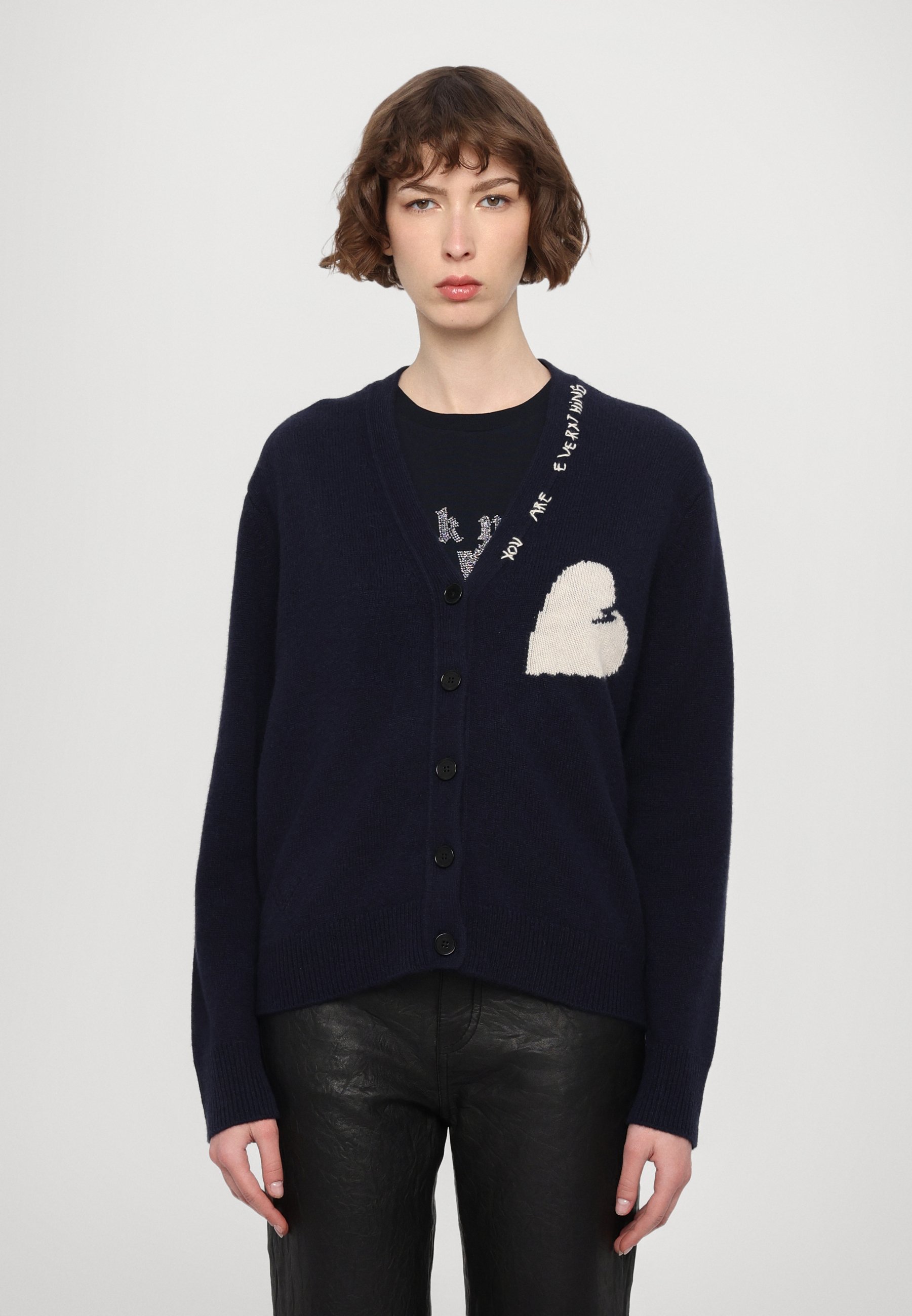 Zadig &amp; Voltaire カシミアカーディガン KWCA01629_DARK_CHOCOLATE_PACKS
