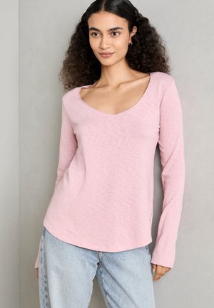 Marc O'Polo DENIM RAW CUT EDGE NECK - Bluză cu mânecă lungă - breezy pink