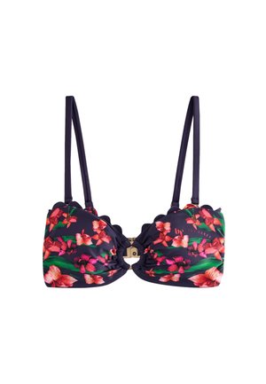 B by Ted Baker FLORAL HALTERNECK BANDEAU - Haut de bikini - navy
