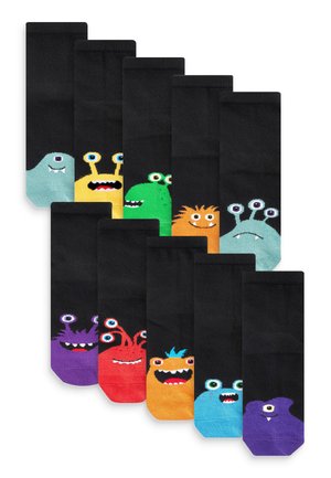 10 PACK  - Socks - black bright monsters