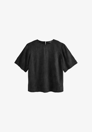 REGULAR FIT - SHORT SLEEVE LEAF - Palaidinė - black
