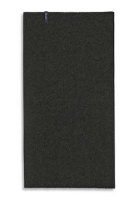 Black felt mat with a textured surface, rectangular shape, and a small branded label on the top edge.