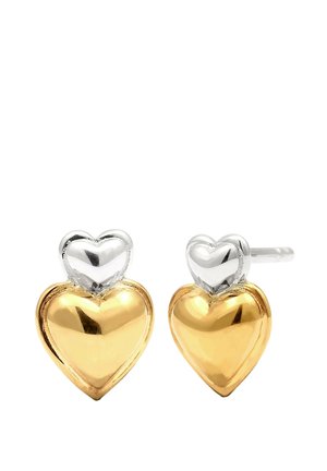 ELEGANT BASIC BICOLOR HEART - Ohrringe - gold-coloured/silver-coloured