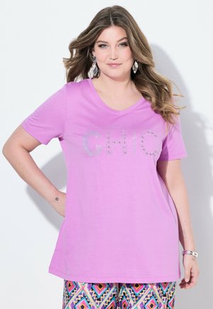 KOMFORT GLITZER-SCHRIFTZUG - T-Shirt print - amethyst