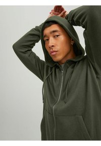 Jack & Jones JJESTAR BASIC HOOD - Felpa con zip - rosin