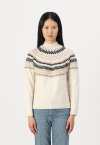 ONLY ONLAMELIA HIGH NECK  - Maglione - birch/toasted coco/black/humus/frosted almond