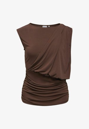 Object, OBERTEIL DRAPIERTES GRIECHISCH INSPIRIERTES - T-shirt imprimé - seal brown
