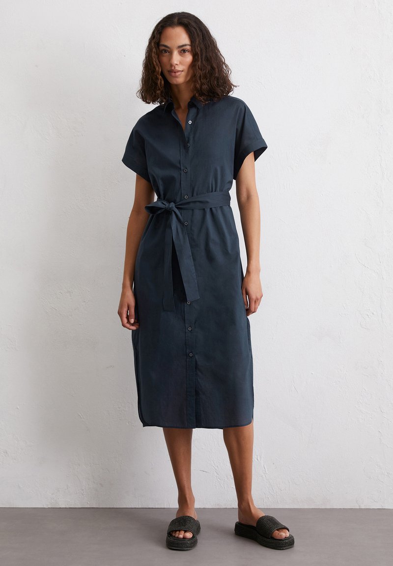 Marc O'Polo TEM-VOILE - Shirt dress - muted blue/dark blue - Zalando