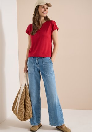 Cecil, SHORT-SLEEVE SHIRT IN TUNIC LOOK - T-shirt basique - tamarillo red