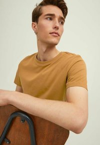 Jack & Jones JJENOA TEE CREW NECK - Pamata T-krekls - rubber