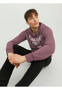 Jack&Jones JJELOGO Felpa con Cappuccio 2 col 24/25 Noos, Verde Combo, M