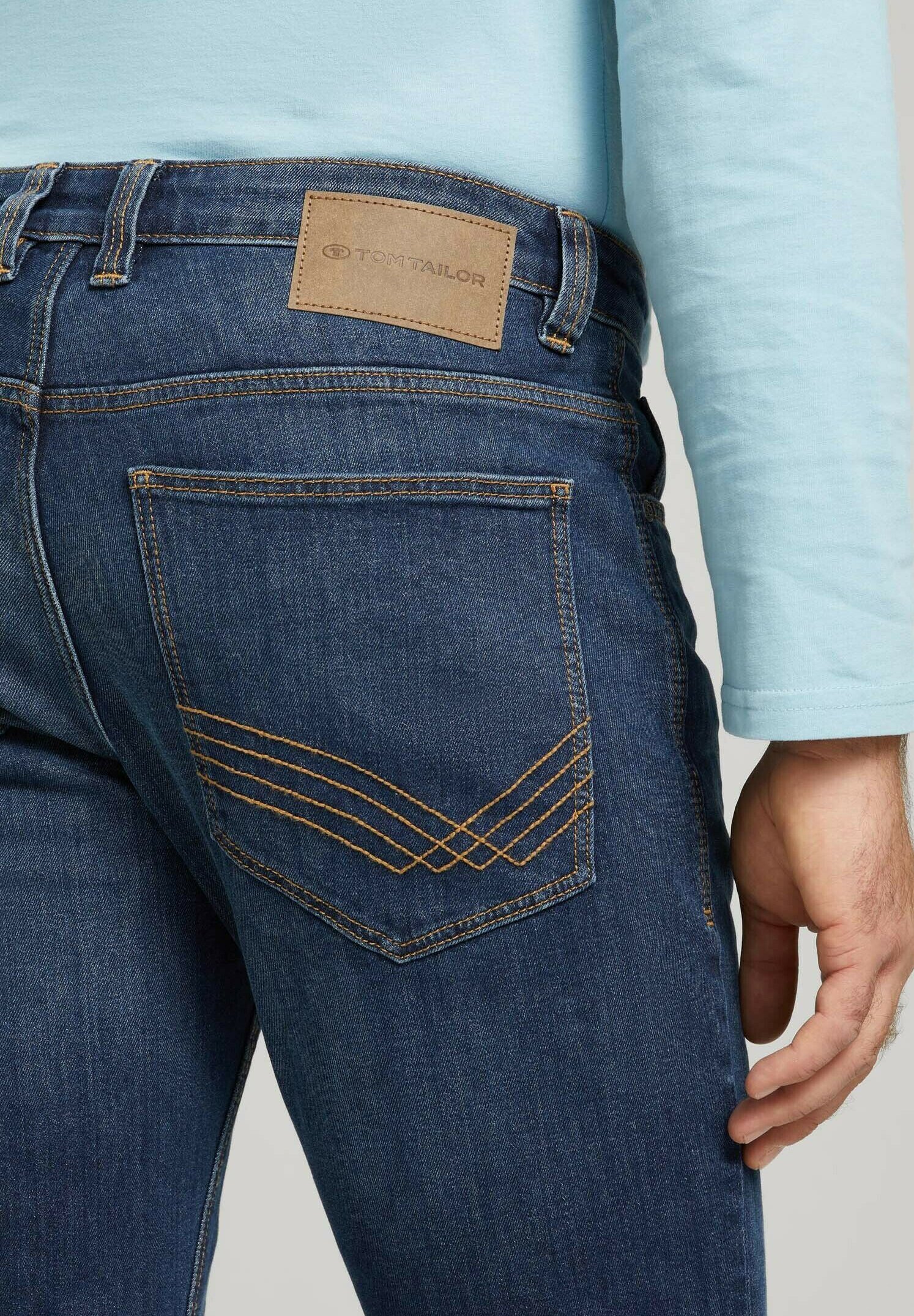 TOM TAILOR JOSH - Slim fit jeans - dark stone wash denim/donkerblauw -  Zalando.nl