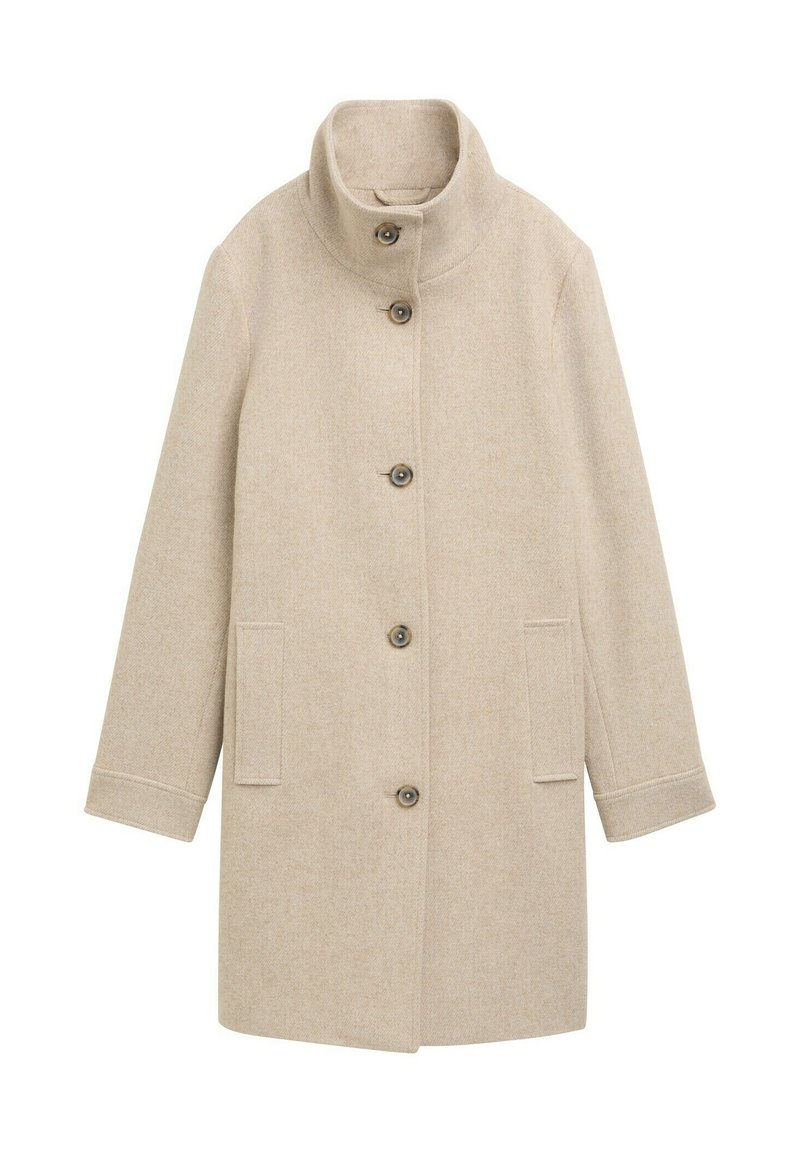 TOM TAILOR Short coat - soft ivory twill structure/beige - Zalando