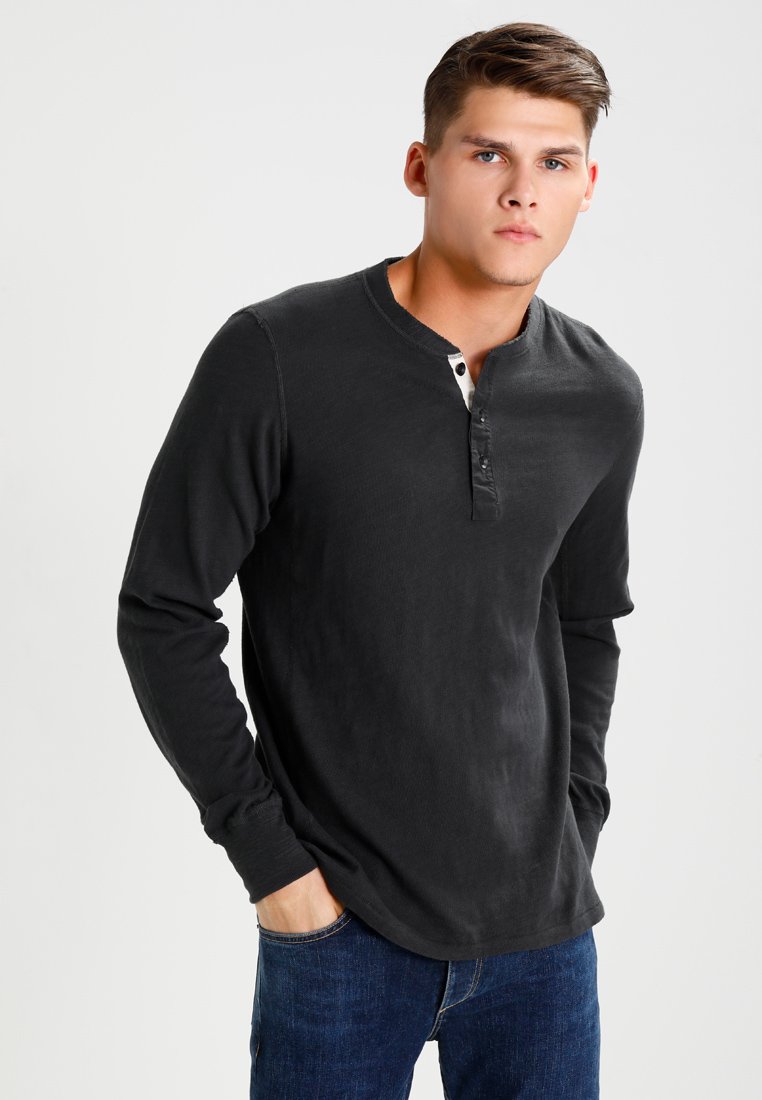 rag & bone CLASSIC HENLEY - Langarmshirt - black