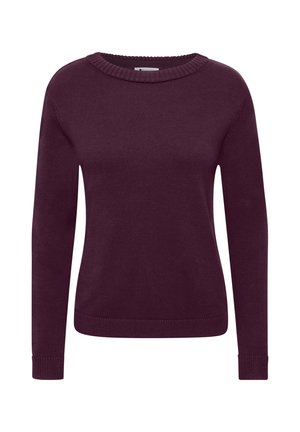 Street One, LANGARM PULLOVER MIT BOAT NECK - Pullover - berry maroon