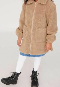Name it LONG TEDDY JACKET - Abrigo de invierno - silver mink