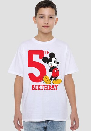 MICKEY MOUSE 5TH BIRTHDAY - Print T-shirt - white