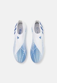 adidas Performance PREDATOR EDGE.3 LACELESS FG - Botas de futebol com pitões - footwear white/hi-res blue