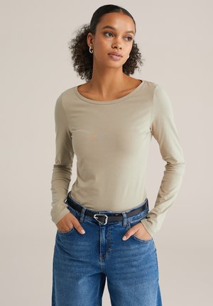 Top s dlhým rukávom - olive green