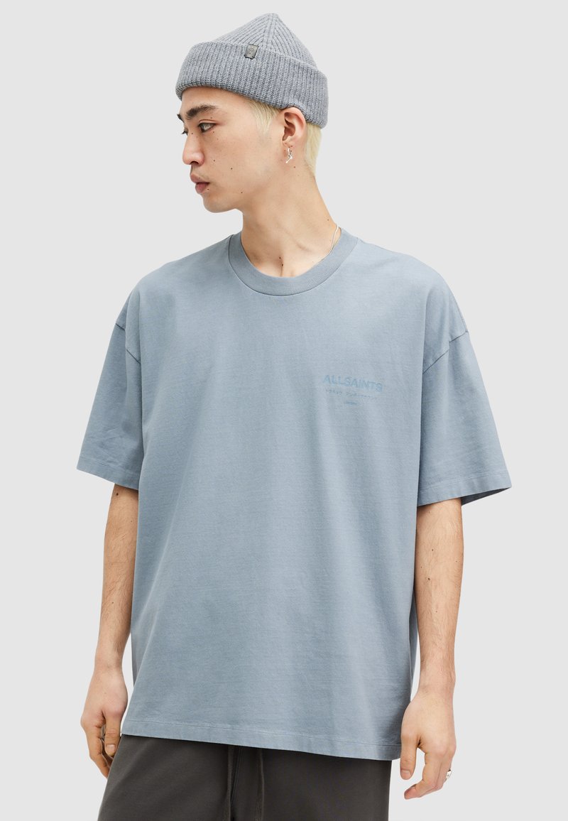 AllSaints UNDERGROUND CREW - T-shirt imprimé - dusty blue