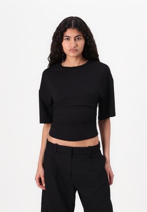 SOFT TOUCH RUCHED TEE - T-shirt basique - black