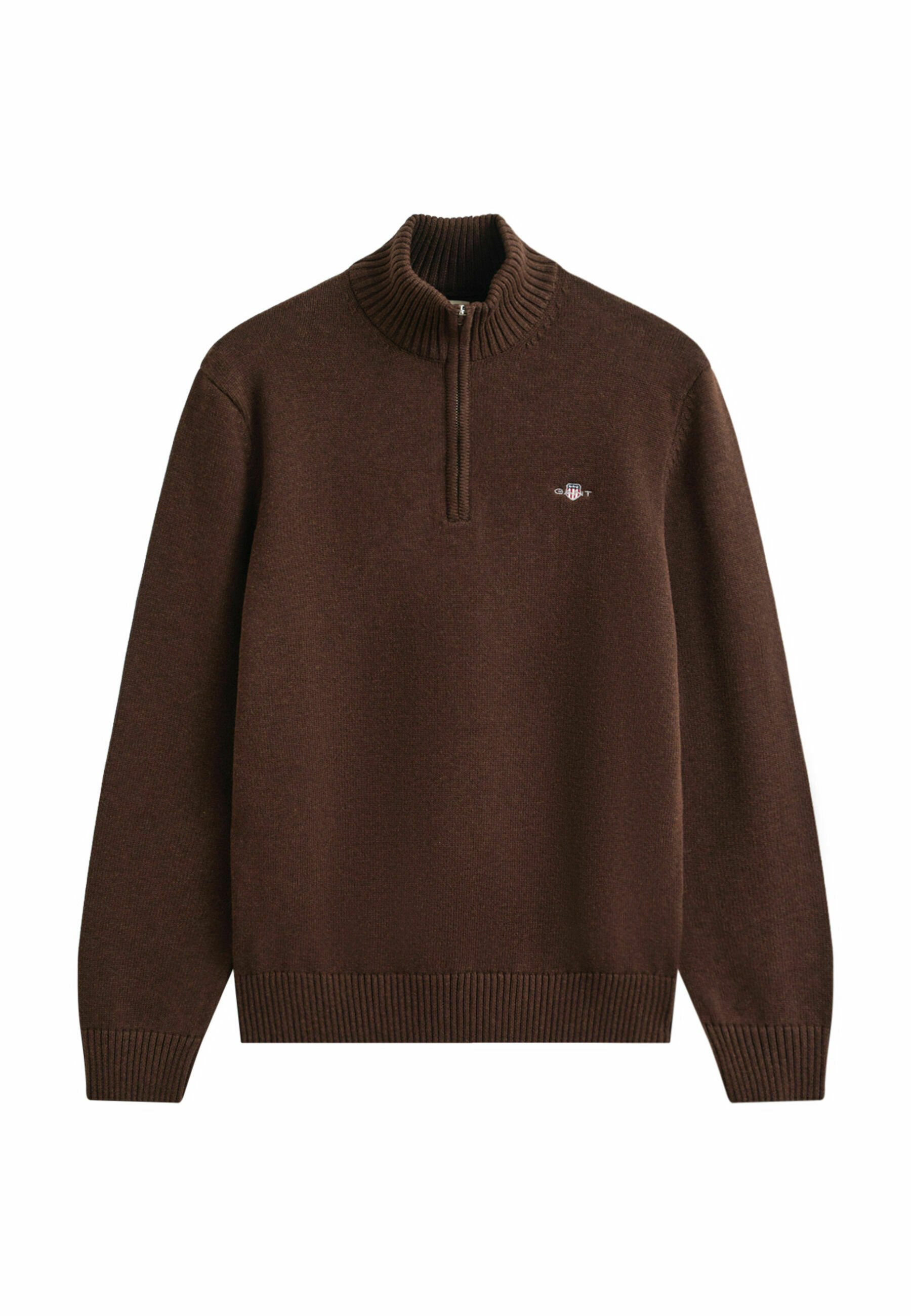 GANT CASUAL HALF ZIP - Svetr - brown melange