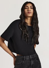 Calliope CROP  - T-shirt basic - ultrablack
