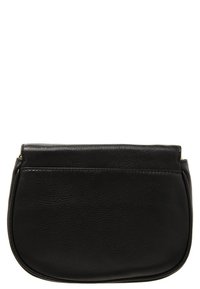 Svart läderhandväska med mjuk textur, rundad form och dragkedjestängning. Har ett litet utvändigt fack för extra funktionalitet.