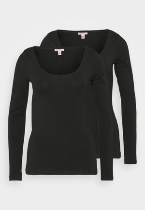 2 PACK - Long sleeved top - black