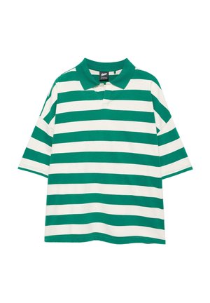 PULL&BEAR, STRIPED POLO SHIRT - Poloshirt - green