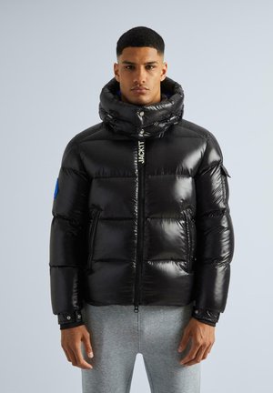 SLICK RACER HOOD - Winter jacket - black/glacial blue