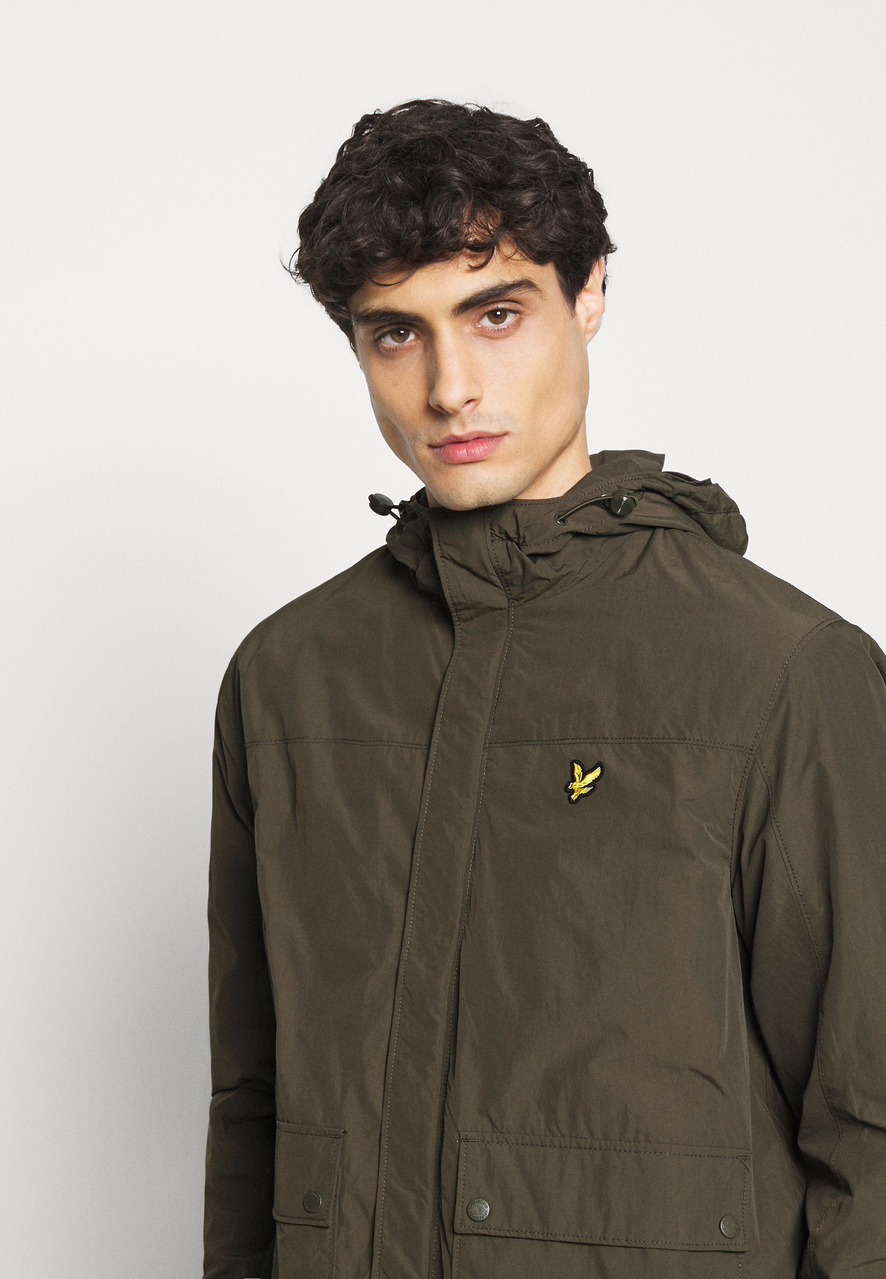 hooded flap pocket plain fleece lined coat