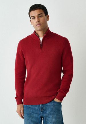 TALL FIT - REGULAR FIT PREMIUM QUARTER ZIP - Džemperis - red