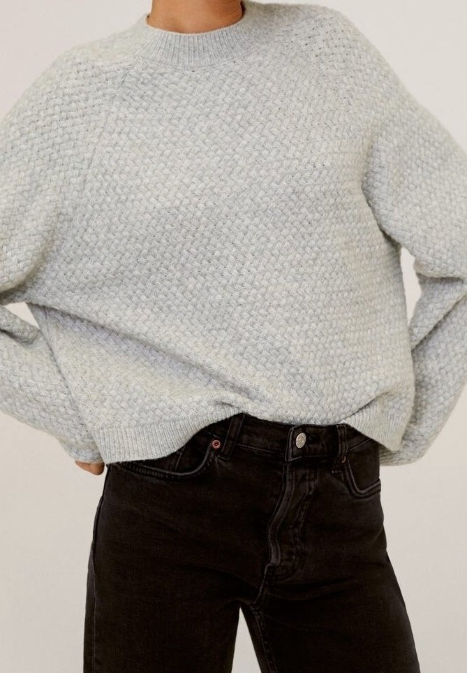 Mango Pullover - mottled light grey