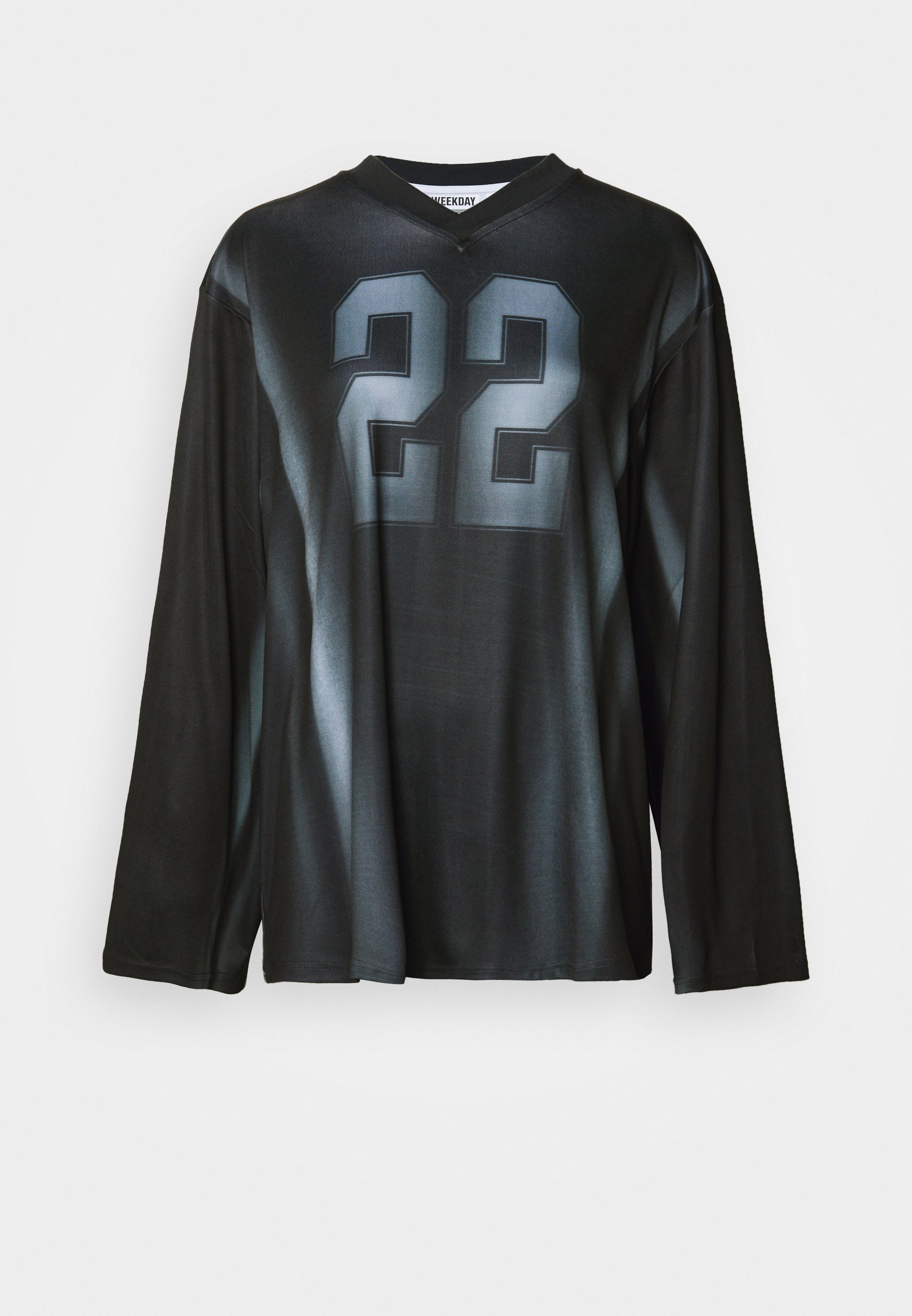 売れ筋商品|||ウィークデイ Tシャツ レディース トップス DISA SPORTS V NECK LONG SLEEVE - Long sleeved top - black DISA SPORTS Women's Long Sleeve V Neck Shirt with Print