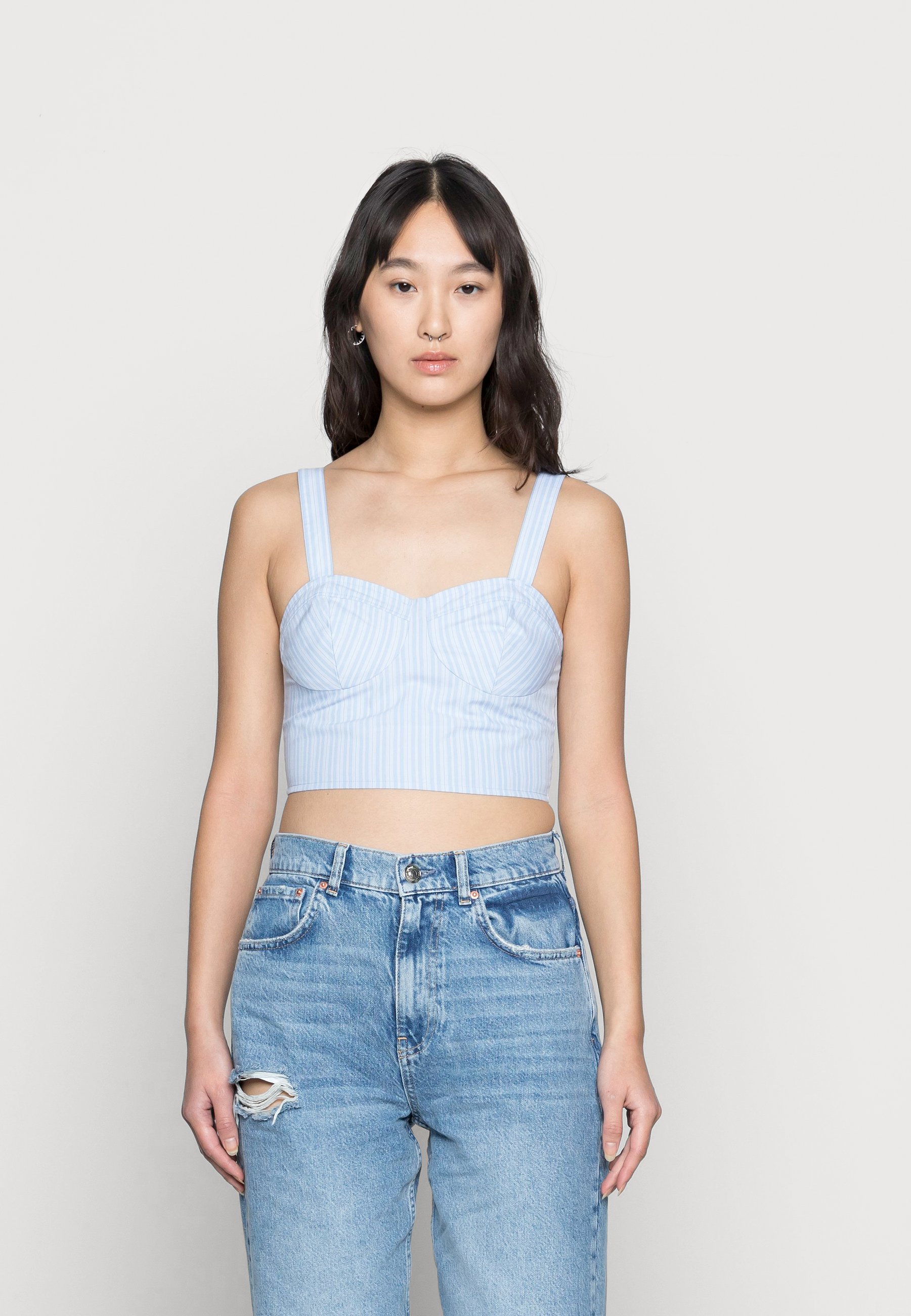 Abbigliamento Camicie e bluse Hollister Co. BUST CUP BARE SET - Top - blue/white/blu Abbigliamento Camicie e bluse Hollister Co. BUST CUP BARE SET - Top - blue/white/blu