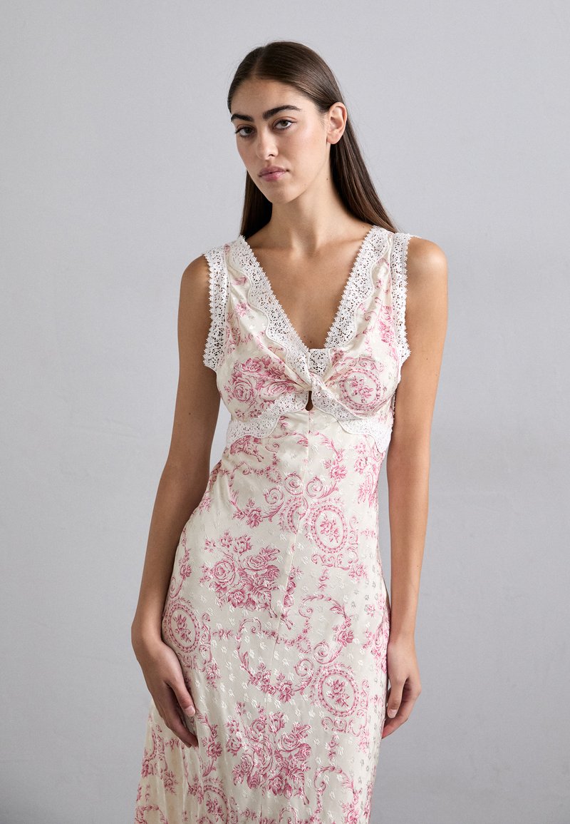sandro ROBE - Maxi dress - rose/ecru/off-white - Zalando sandro ROBE - Maxi dress - rose/ecru/off-white - Zalando