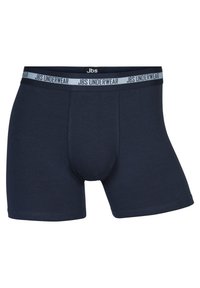 Marineblå boxershorts lavet af bomuld. Med en elastisk talje med "JBS UNDERWEAR" branding. Glat tekstur, tætsiddende design.