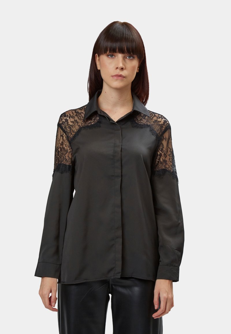 INFLUENCER SHOULDERS  - Camicia - black