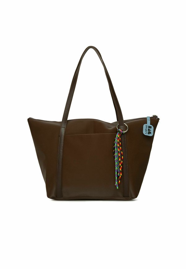SATIN TOTE BAG WITH MULTICOLOR TASSEL DETAIL - Shopping Bag