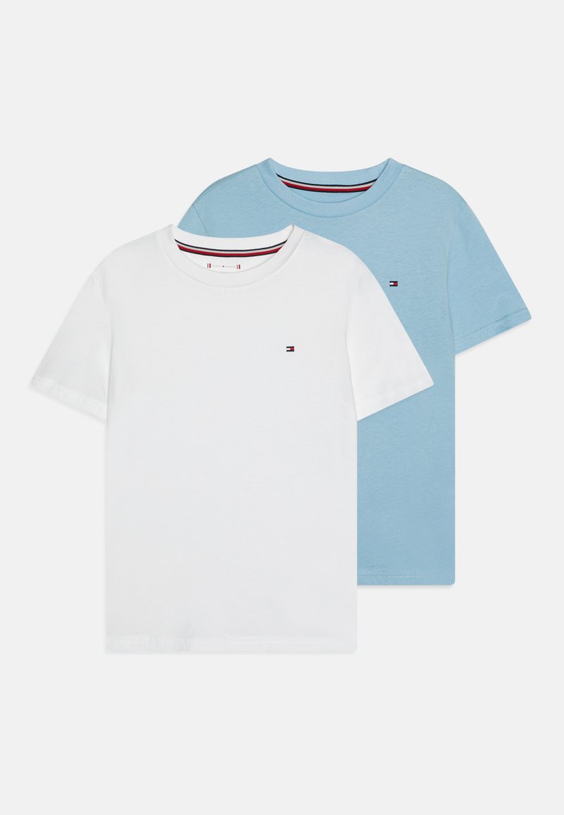 Tommy Hilfiger TEE UNISEX 2 PACK - Pamata T-krekls - white/well water blue