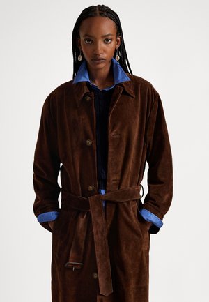 SUEDE LONG CAR COAT
 - Klasszikus kabát - umber