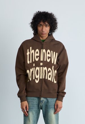 BIG LOGO ZIP UP HOODIE - Zip-up sweatshirt - acid brown