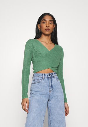 CROSS FRONT JUMPER - Jumper - green