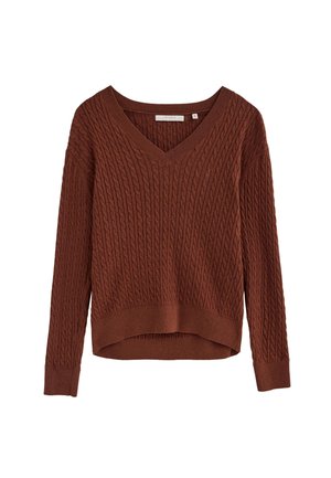 Polo Club, PULLOVER WOMAN RIGBY GO V CABLE NIZA LONG SLEEVE REGULAR FIT - Jersey de punto - terracota vigore