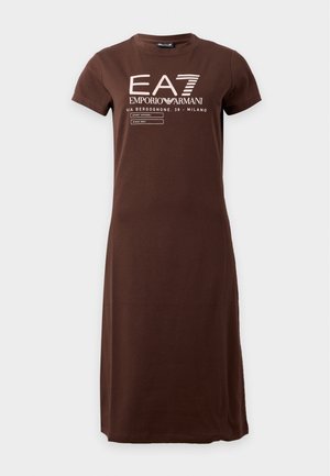 EA7 Emporio Armani, TRAIN GRAPHIC SERIES DRESS LETTERING - Φόρεμα T-Shirt - chicory coffee