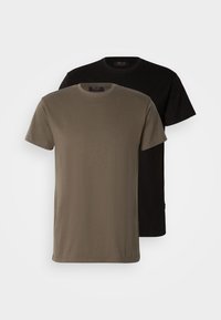 EXCLUSIVE 2 PACK - T-shirts - black/olive