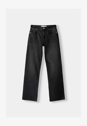 Bershka Straight leg jeans - mottled dark grey