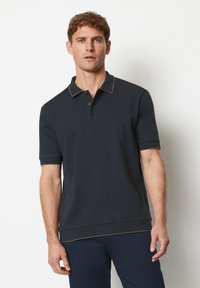 Marc O'Polo SHORT SLEEVE DETAILS AT COLLAR CUFFS AND HEM - Poloshirt - dark navy