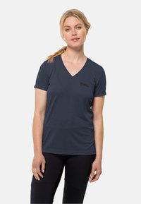 Jack Wolfskin - CROSSTRAIL T  - T-shirt basic - night blue Immagine in miniatura 1